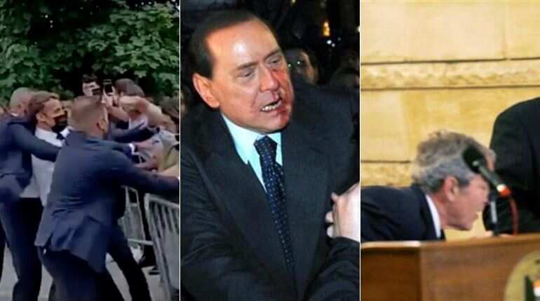 Watch: From egg, and slap, to Macron to flying shoe at George W Bush — When world leaders were at the receiving end