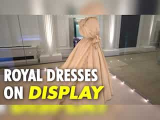 Royal frocks, including Diana wedding dress, on display in London