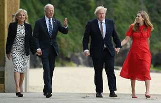 Boris Johnson's wife Carrie and their son Wilfred spotted with US first lady