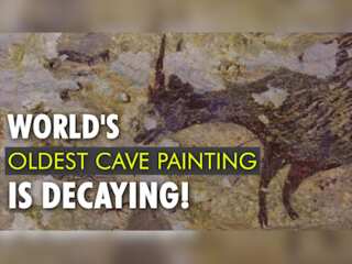 Archaeologists fear climate change slowly erasing world's oldest cave painting in Indonesia