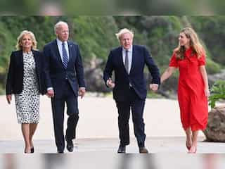Joe Biden tells Boris Johnson ‘we both married way above our stature'