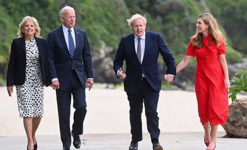Joe Biden tells Boris Johnson ‘we both married way above our stature'