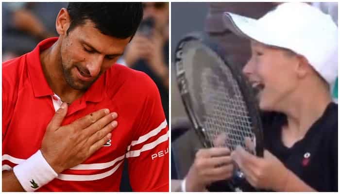 Tennis: Watch - Young fan jumps in joy as Djokovic gives French Open-winning racquet to boy 'with right tactics' Tennis: Watch - Young fan jumps in joy as Djokovic gives French Open-winning racquet to boy 'with right tactics'