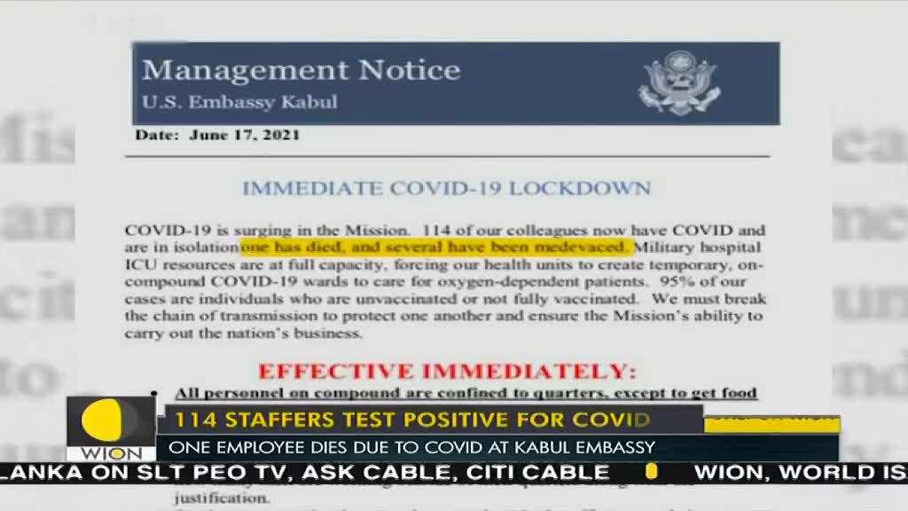 COVID-19 outbreak hits US Embassy in Afghanistan, 114 staffers tested positive