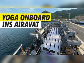 International Yoga Day 2021: Indian Navy personnel onboard INS Airavat perform Yoga
