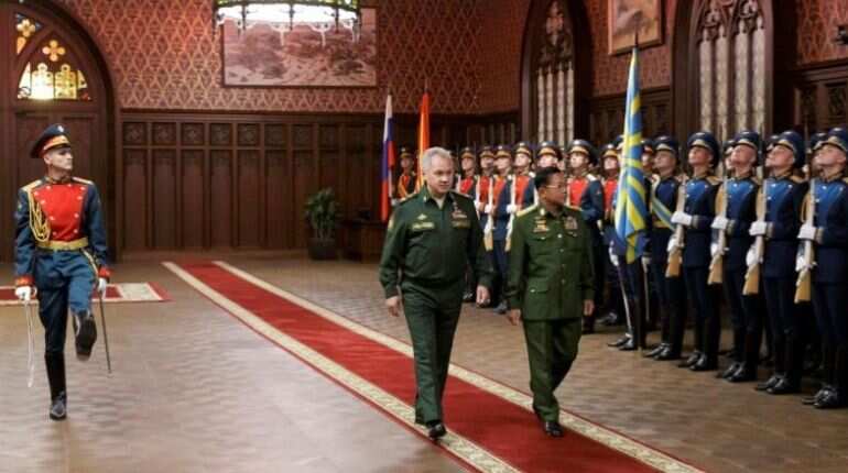 Russia says to boost military ties with Myanmar as junta leader visits