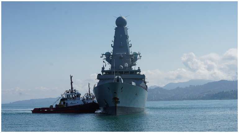 British navy destroyer that angered Russia docks in Georgia