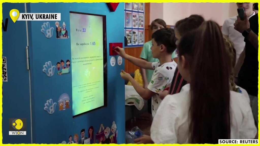 Kyiv recycling machine trades plastic for donations to good causes