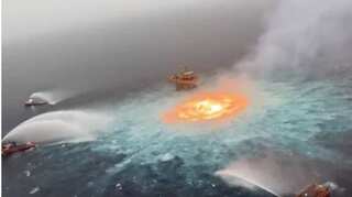 Watch: Ocean caught on fire as oil pipeline ruptures in Gulf of Mexico; Twitter reacts