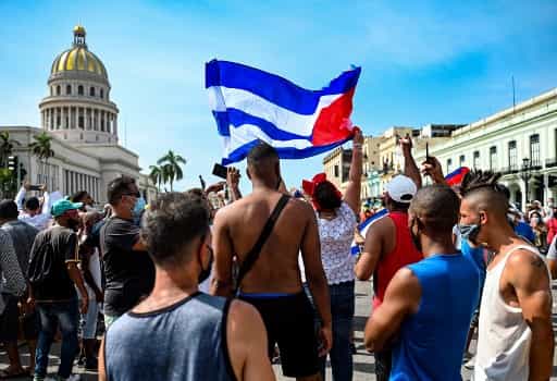 Protests outside Havana's Capitol