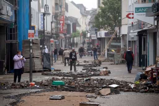Rubble in streets