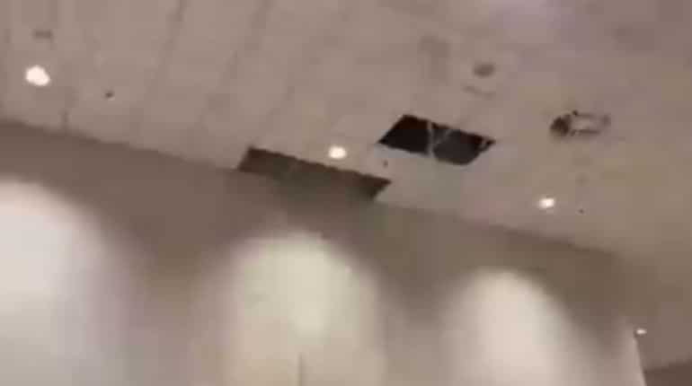 Real-life waterfall? Twitter laughs after Islamabad airport's false ceiling collapses again Real-life waterfall? Twitter laughs after Islamabad airport's false ceiling collapses again