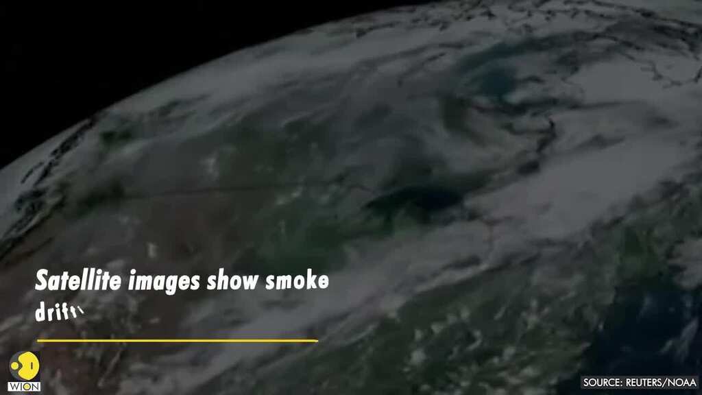 Satellite images show smoke of U.S. western wildfires from space