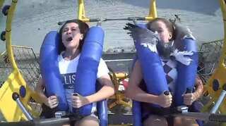 Watch: Teen collides with a seagull on a roller coaster ride