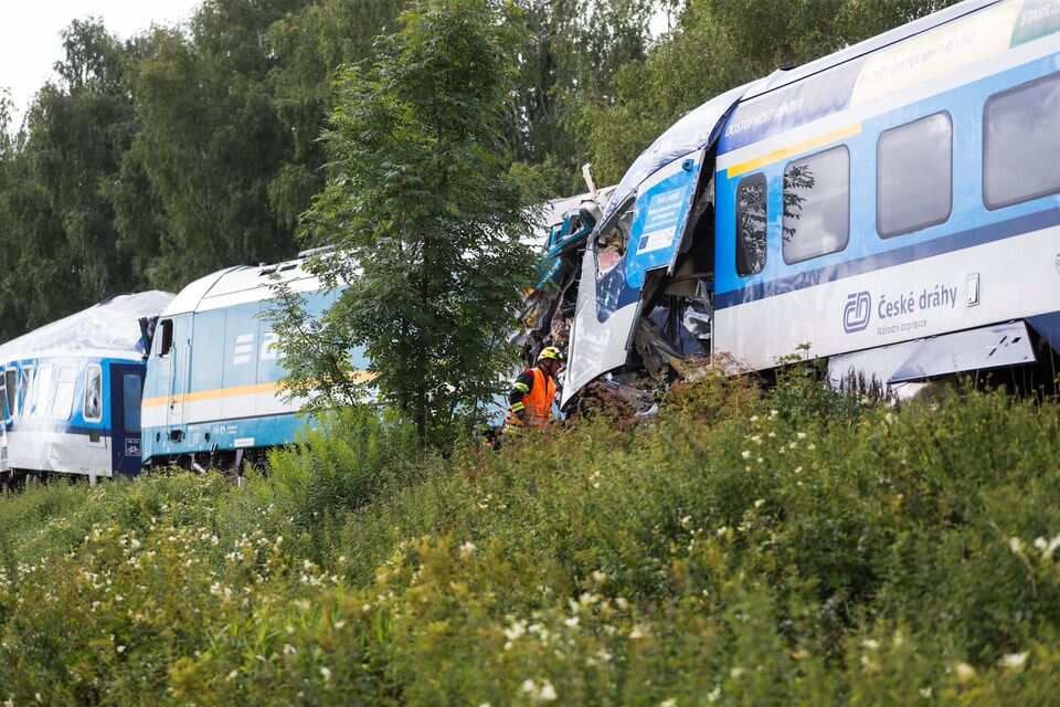 Three killed, more than 50 hurt as two trains collide in Czech Republic