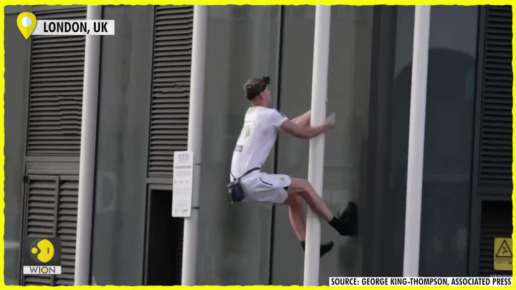 Free climber scales London skyscraper in climate stunt