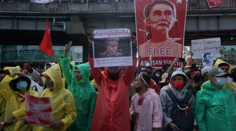 Myanmar protesters mark pivotal 1988 uprising anniversary