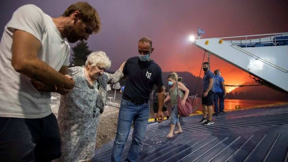 Wildfire devours Greek's second-largest island