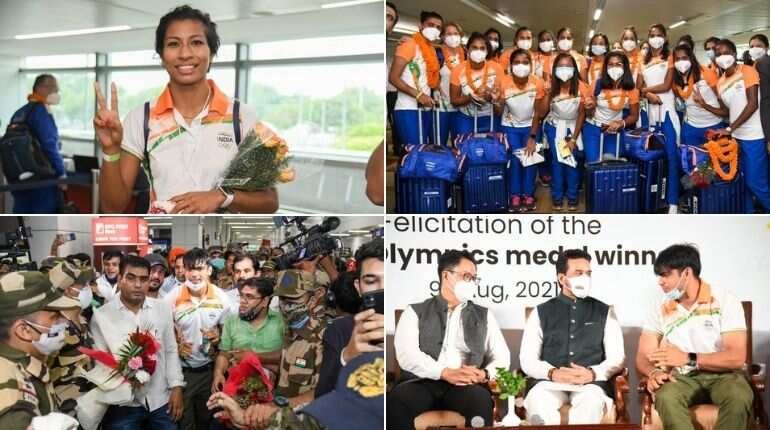 From Neeraj Chopra to Bajrang Punia, athletes receive thunderous welcome in India, get felicitated - watch