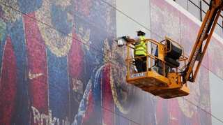 Lionel Messi's photo removed from Camp Nou mural - see pics