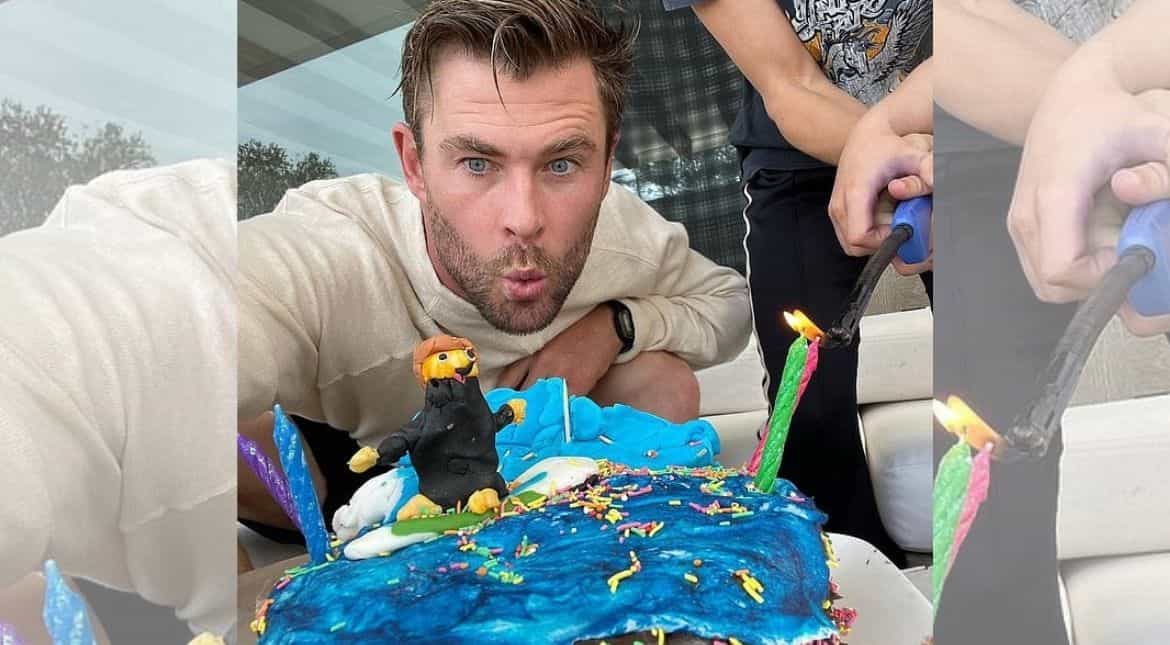 Chris Hemsworth celebrated birthday with his kids and a special cake