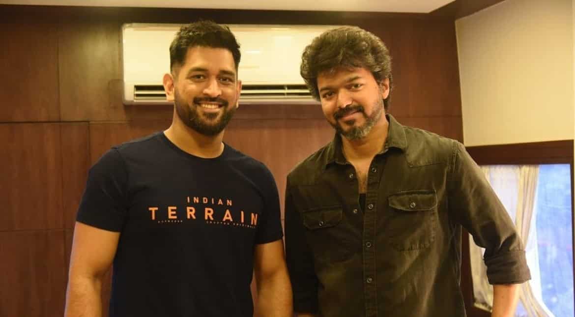 MS Dhoni meets South Indian superstar Vijay, fans are losing it; pic MS Dhoni meets South Indian superstar Vijay, fans are losing it; pic