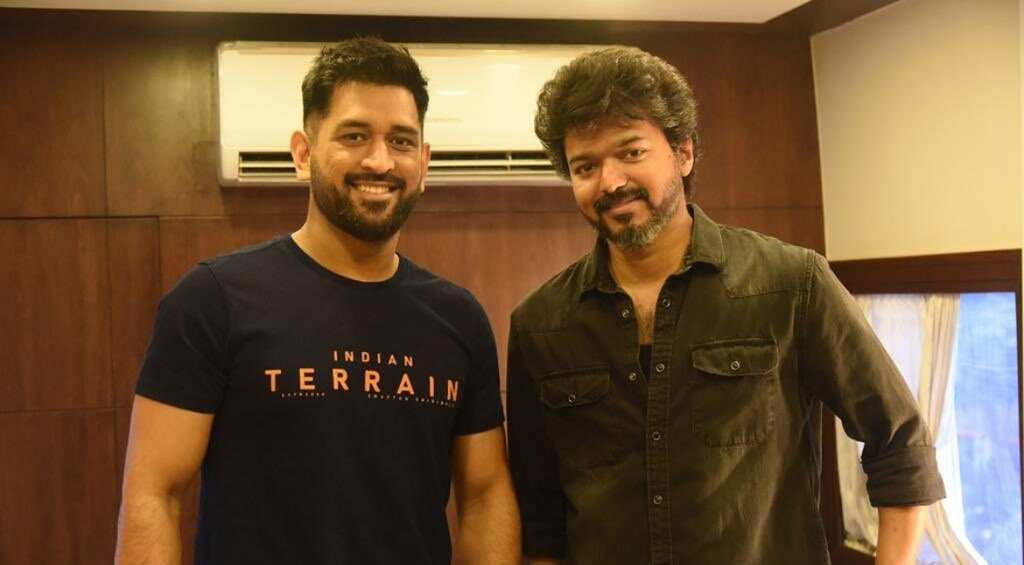 MS Dhoni meets South Indian superstar Vijay, fans are losing it; pic