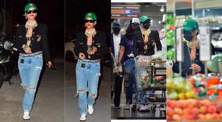 Rihanna in bra-on-blazer is the sexiest supermarket shopper... ever!