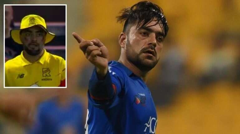 The Hundred: Rashid Khan's pictures with Afghanistan's flag painted on his face go viral