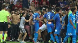 Watch: Players attacked, bottles thrown as Nice vs Marseille match abandoned after angry fans invade pitch