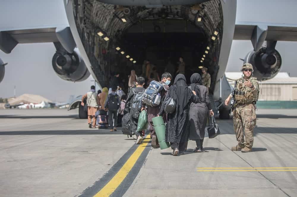 Evacuated Afghan citizens on American military bases await resettlement