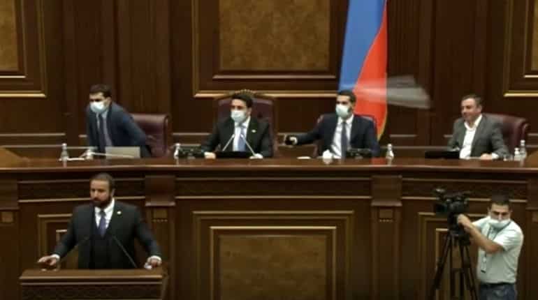 Lawmakers throw bottles at each other, as brawl breaks out in Armenian parliament Lawmakers throw bottles at each other, as brawl breaks out in Armenian parliament