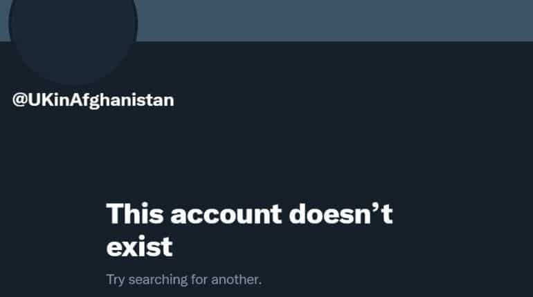 UK suddenly deletes its Afghan embassy's Twitter account