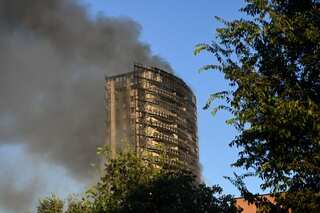 Milan tower block goes up in flames