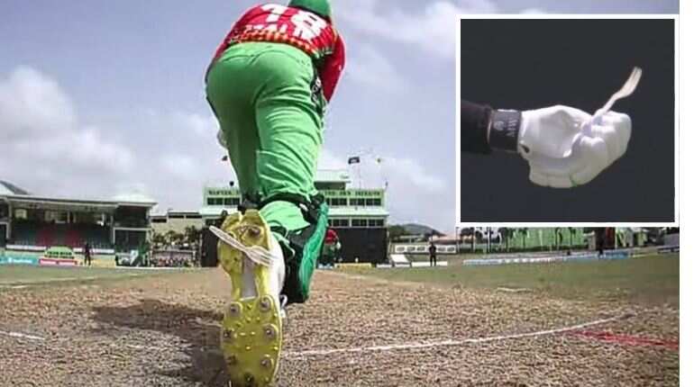 Pakistan's Shoaib Malik spotted with fork sticking to shoe during CPL 2021 match; netizens say, 'what the fork' Pakistan's Shoaib Malik spotted with fork sticking to shoe during CPL 2021 match; netizens say, 'what the fork'