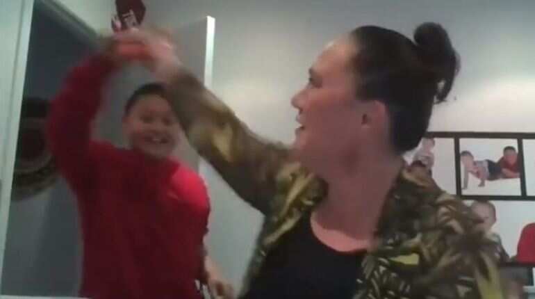 Watch: Son interrupts New Zealand minister’s interview, waves phallic carrot