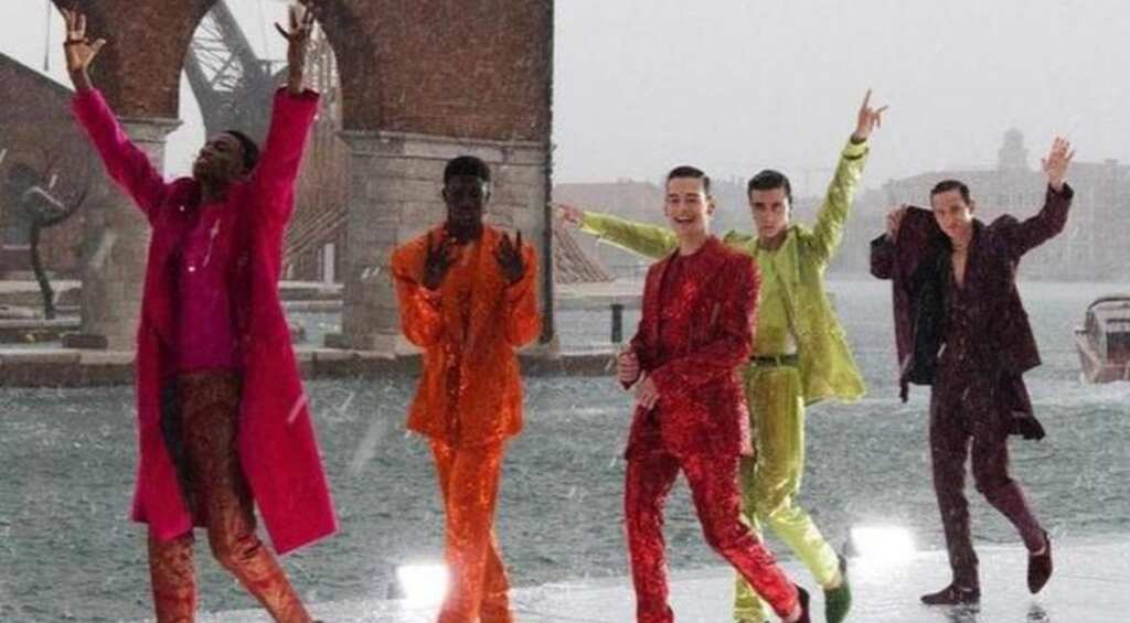Watch: Hailstorm disrupts Dolce & Gabbana show in Venice as models continue walking, guests run for cover