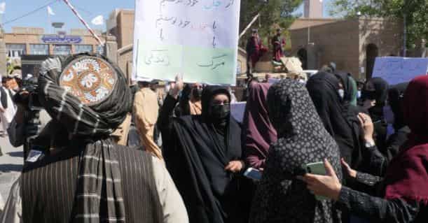 Women protest in Afghanistan's Herat over right to education, work