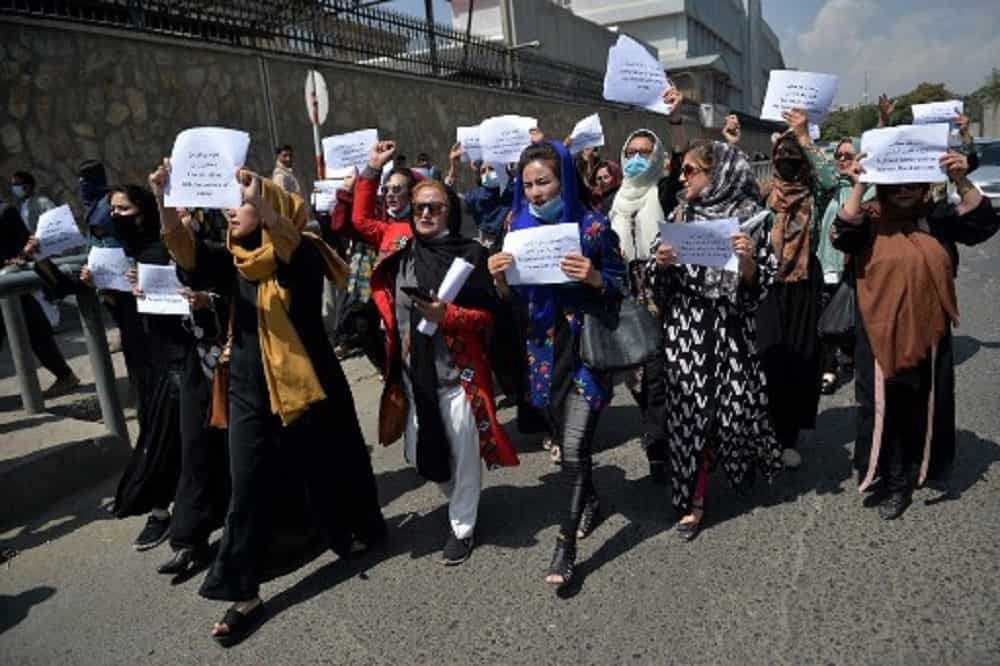 Kabul women's protest demanding equal rights turn violent, Taliban resort to tear gas Kabul women's protest demanding equal rights turn violent, Taliban resort to tear gas