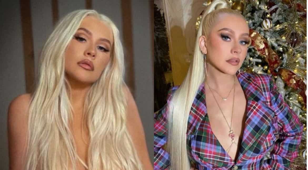 Christina Aguilera poses topless to announce her upcoming performance, fans compare it to her old album 'Stripped' Christina Aguilera poses topless to announce her upcoming performance, fans compare it to her old album 'Stripped'