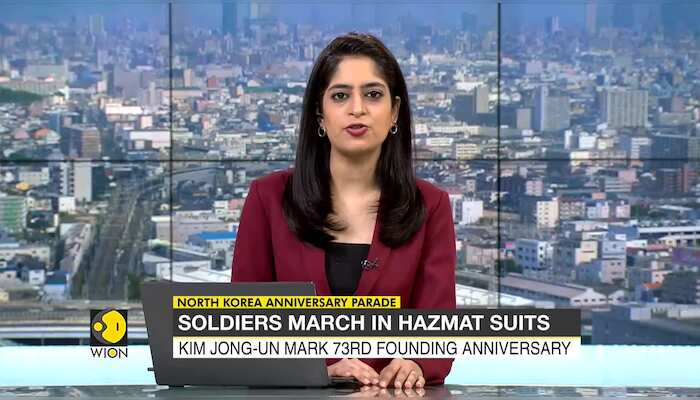 North Korea's 73rd anniversary: Soldiers in Hazmat suits march in parade, no missiles on display