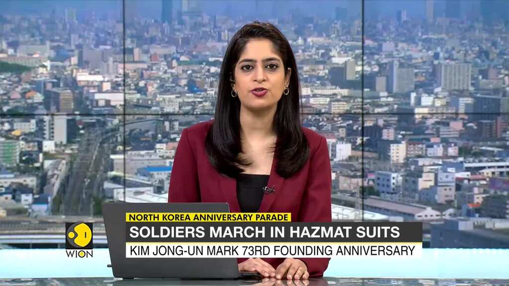 North Korea's 73rd anniversary: Soldiers in Hazmat suits march in parade, no missiles on display
