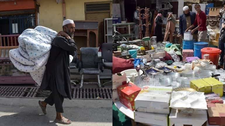 Amid cash crunch, fleeing Afghans sell possessions at Kabul's busy bazaars Amid cash crunch, fleeing Afghans sell possessions at Kabul's busy bazaars