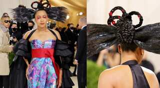 Naomi Osaka arrives at Met Gala in glamorous outfit co-designed by her sister
