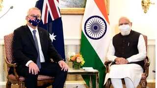 Indian PM Narendra Modi holds talks with Australia's Scott Morrison, who calls meeting 'outstanding, great'