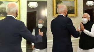Watch: Indian PM Narendra Modi receives warm welcome by Joe Biden, video wins hearts