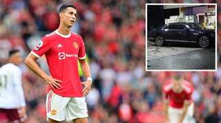UK's fuel crisis hits Cristiano Ronaldo! Manchester United star's Bentley goes petrol-hunting - see pics
