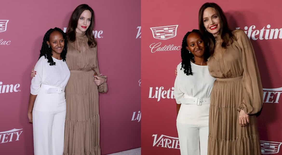 Pics: Angelina Jolie, Zahara make rare red carpet appearance to celebrate women