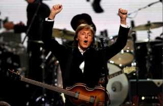 The Beatles reunite! Paul McCartney and Ringo Star come together on stage in London