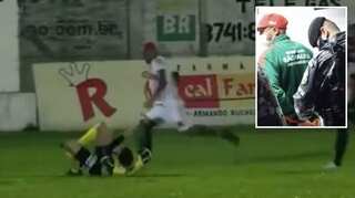 Watch: Brazilian footballer charged with attempted murder for attacking referee during match